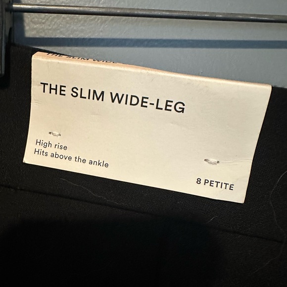 Ann Taylor-New The Skim Wide Leg Black Pant - size 8 petite - Picture 2 of 4